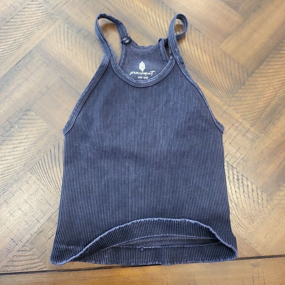 Free People Washed Black Happiness Runs Tank XS/S